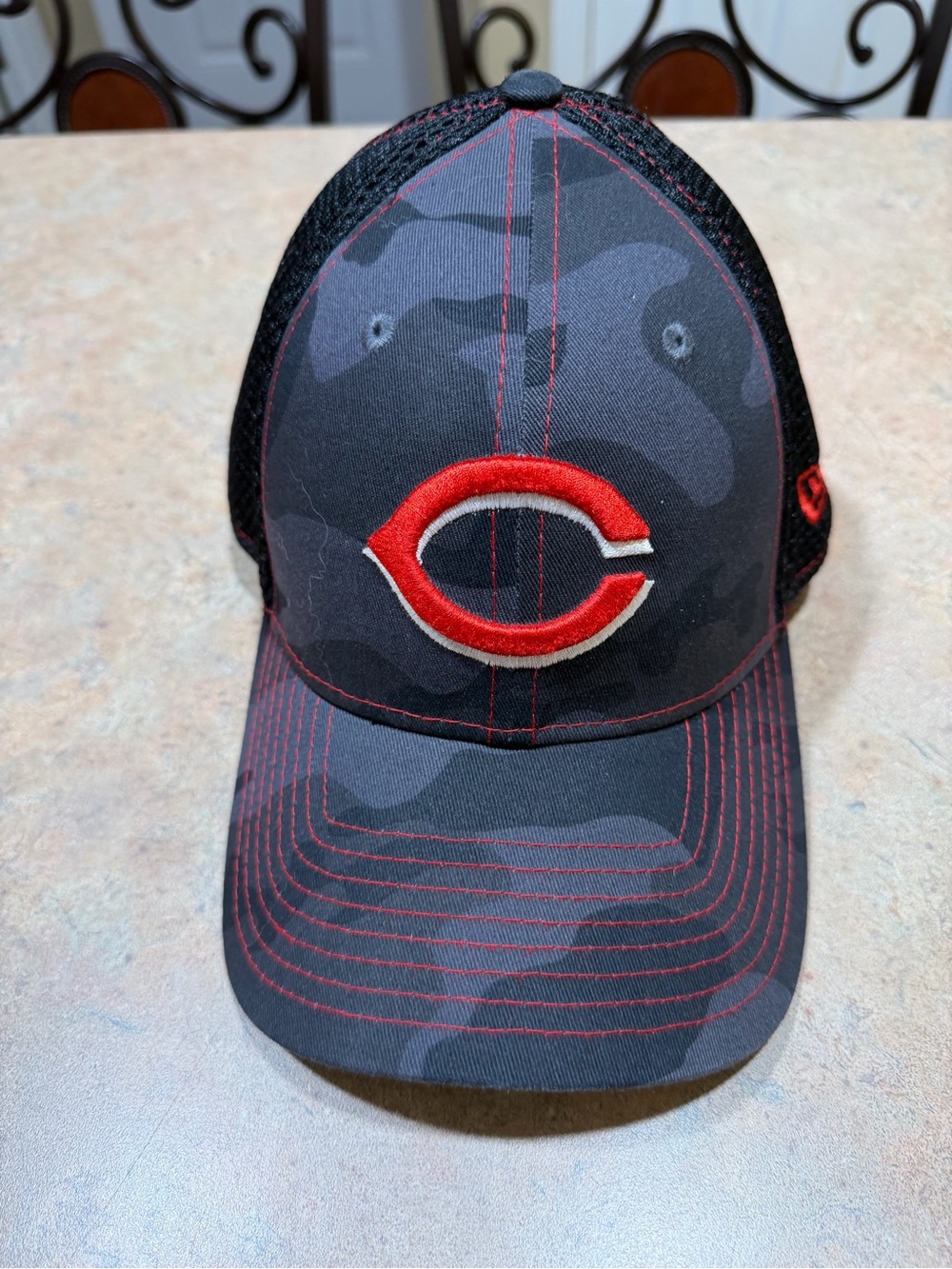 New Era Black Camo Cincinnati Reds Hat with Red Logo